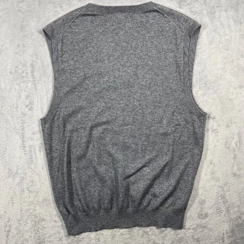 Kallspin Mens Wool Blend V Neck Sweater Vest Grey XL‎ Soft Lightweight